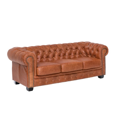 Chesterfield Sofa Garnitur cracker Braun