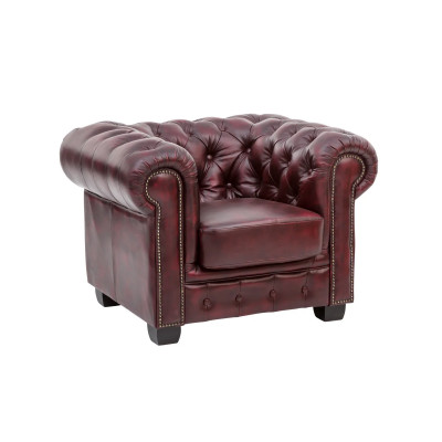 Sada 1+2+3 Chesterfield antická červená