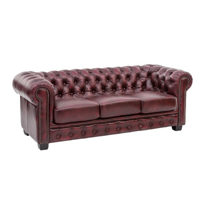 Sada 1+2+3 Chesterfield antická červená