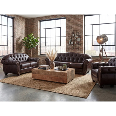 Garnitur1+2+3 Chesterfield Hereford antik braun