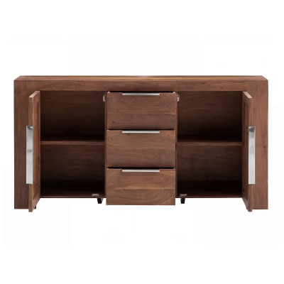 Sideboard Osbon Akazie - Metallgriffe Silber