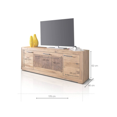 Masivní TV stolek 178 cm Alaska III divoký dub