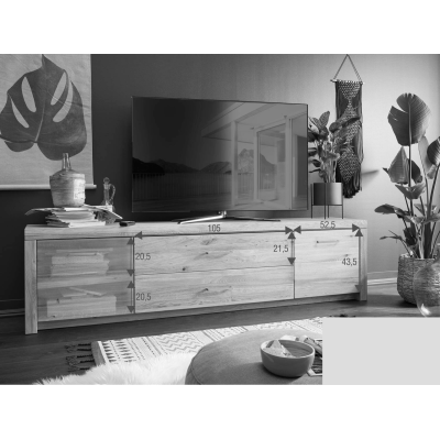 Masivní TV stolek 223 cm Bern II divoký dub