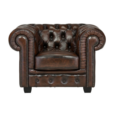 Velká sedací souprava Chesterfield hnědá