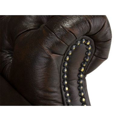 Ohrensessel Chesterfield Kingsfield Echtleder braun