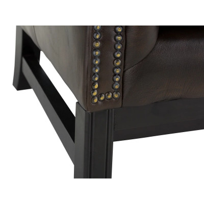 Ohrensessel Chesterfield Kingsfield Echtleder braun