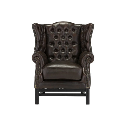 Ohrensessel Chesterfield Kingsfield Echtleder braun