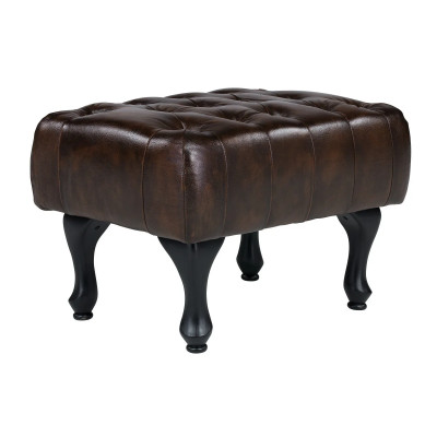 Židle Chesterfield Pittsfield z pravé kůže hnědá