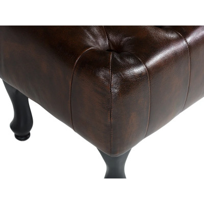 Židle Chesterfield Pittsfield z pravé kůže hnědá