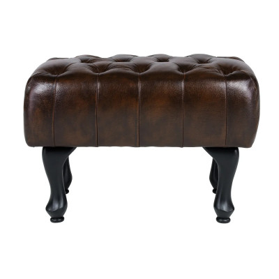 Židle Chesterfield Pittsfield z pravé kůže hnědá