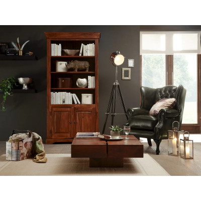 Židle Chesterfield Pittsfield z pravé kůže hnědá