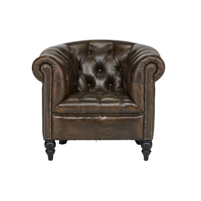 Křeslo Chesterfield Shelford starožitně hnědé