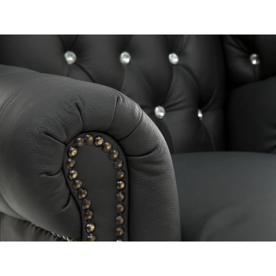 Ohrensessel Chesterfield Kingsfield schwarz