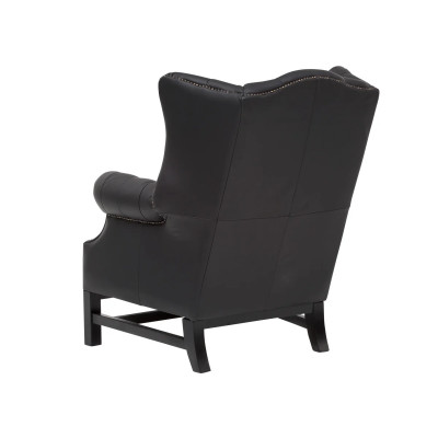 Křeslo s ušákem Chesterfield Kingsfield černé