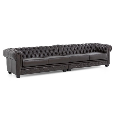 Sofa Chesterfield 6-Sitzer antik braun