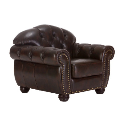 Sessel Chesterfield Hereford Echtleder braun