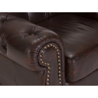 Sessel Chesterfield Hereford Echtleder braun