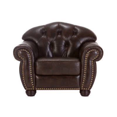 Sessel Chesterfield Hereford Echtleder braun