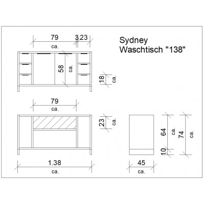 Waschtisch Sydney Wildeiche II