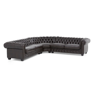 Ecksofa Chesterfield III braun