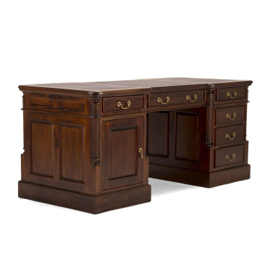 Schreibtisch Cambridge Leder braun