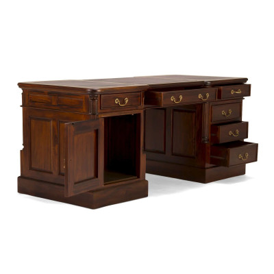 Schreibtisch Cambridge Leder braun