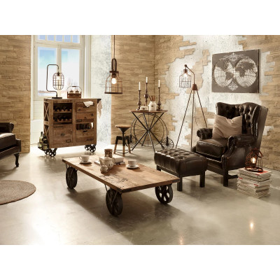 Hocker Chesterfield Kingsfield braun