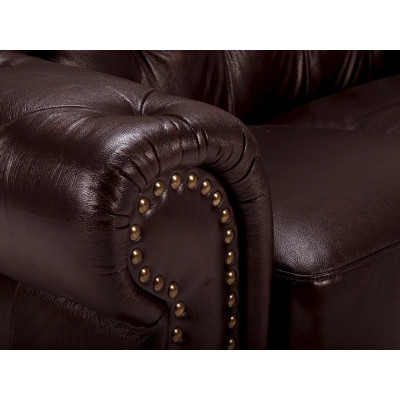 Sofa Chesterfield Hereford 2-Sitzer Echtleder braun
