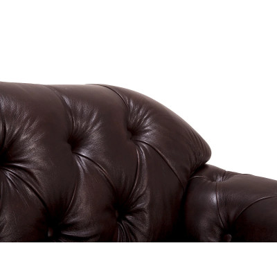 Dvoumístná pohovka Chesterfield Hereford z pravé hnědé kůže