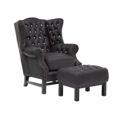 Hocker Chesterfield Kingsfield schwarz