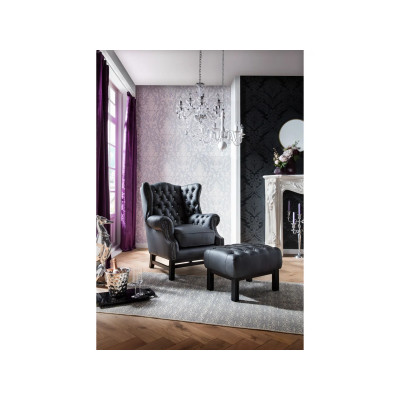 Taburetka Chesterfield Kingsfield černá