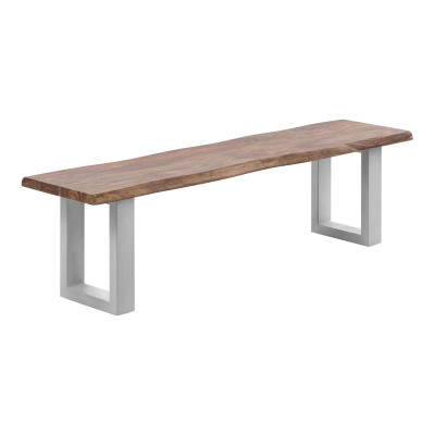 Holzbank Bullwer Palisander silberfarben 160x40