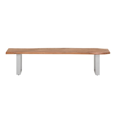 Holzbank Bullwer Akazie silberfarben 190x40