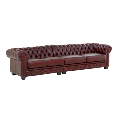 Sofa Chesterfield 5-Sitzer antik rot