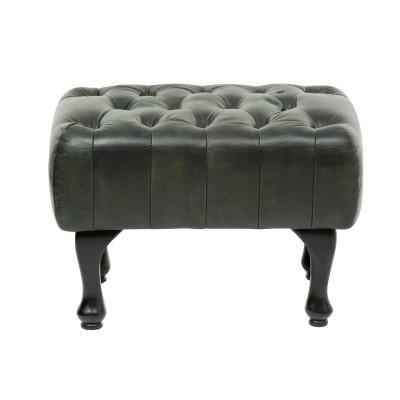Stolička Chesterfield Pittsfield z pravé kůže zelená