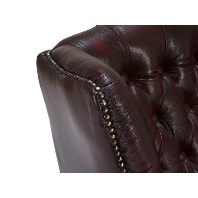 Ohrensessel Chesterfield Pittsfield Echtleder rot