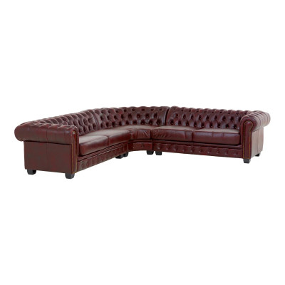 Ecksofa Chesterfield III rot