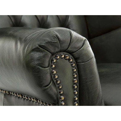Ohrensessel Chesterfield Kingsfield Echtleder grün