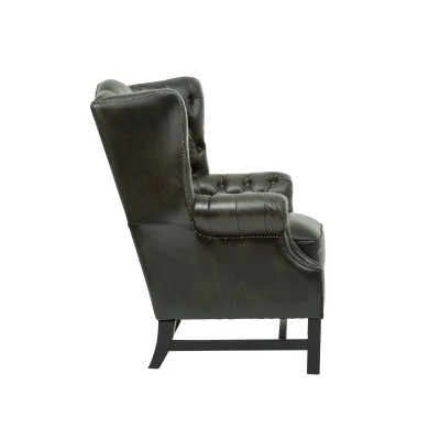 Ohrensessel Chesterfield Kingsfield Echtleder grün