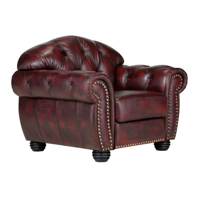 Sessel Chesterfield Hereford Echtleder rot