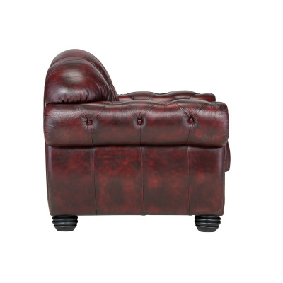 Křeslo Chesterfield Hereford, pravá kůže, červená