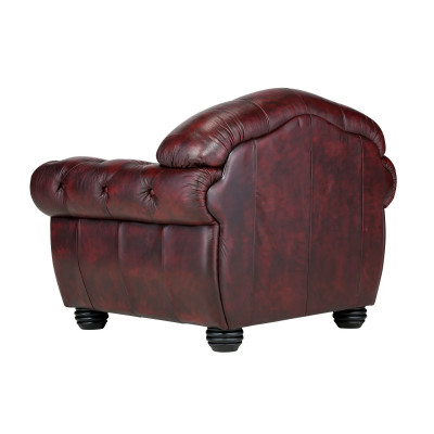 Křeslo Chesterfield Hereford, pravá kůže, červená