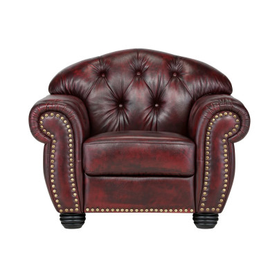Sessel Chesterfield Hereford Echtleder rot