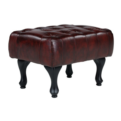Hocker Chesterfield Pittsfield Echtleder rot