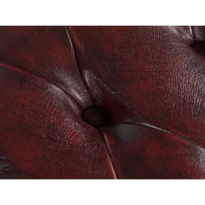 Hocker Chesterfield Pittsfield Echtleder rot
