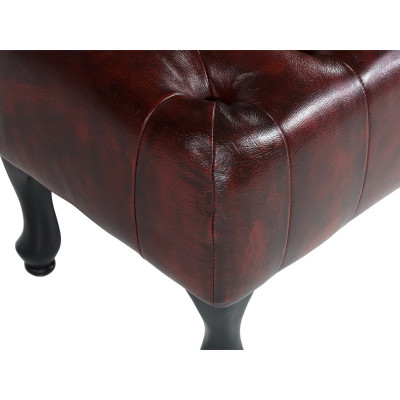 Hocker Chesterfield Pittsfield Echtleder rot