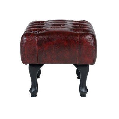 Stolička Chesterfield Pittsfield z pravé kůže, červená