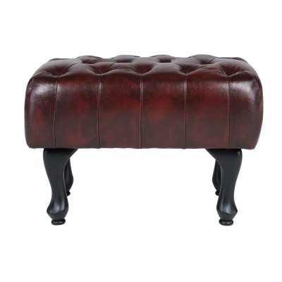 Stolička Chesterfield Pittsfield z pravé kůže, červená