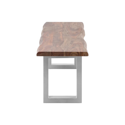 Holzbank Bullwer Palisander silberfarben 190x40