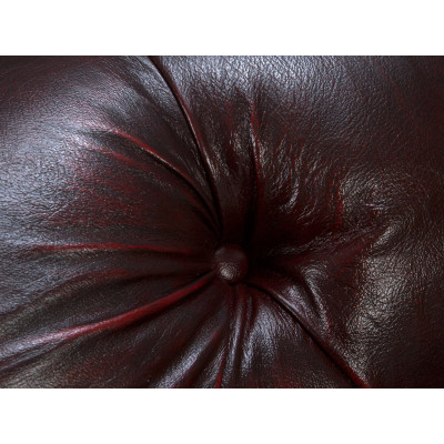 Třímístná pohovka Chesterfield Hereford z červené pravé kůže